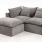 Cloud Oversized Modular Sectional Sofa with Ottoman – 102.3” Velvet Deep Seat Couch in cozy gray upholstery.