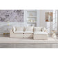 Cloud Oversized Modular Sectional Sofa with Ottoman – 102.3” Velvet Deep Seat Couch in cream color with plush cushions.