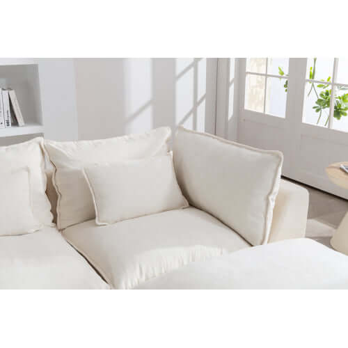 Cloud Oversized Modular Sectional Sofa with Ottoman – 102.3” Velvet Deep Seat Couch close-up of plush cushions