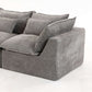 Cloud Oversized Modular Sectional Sofa with Ottoman – 102.3” Velvet Deep Seat Couch in soft gray upholstery.