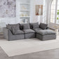 Cloud Oversized Modular Sectional Sofa with Ottoman – 102.3” Velvet Deep Seat Couch in a stylish living room.