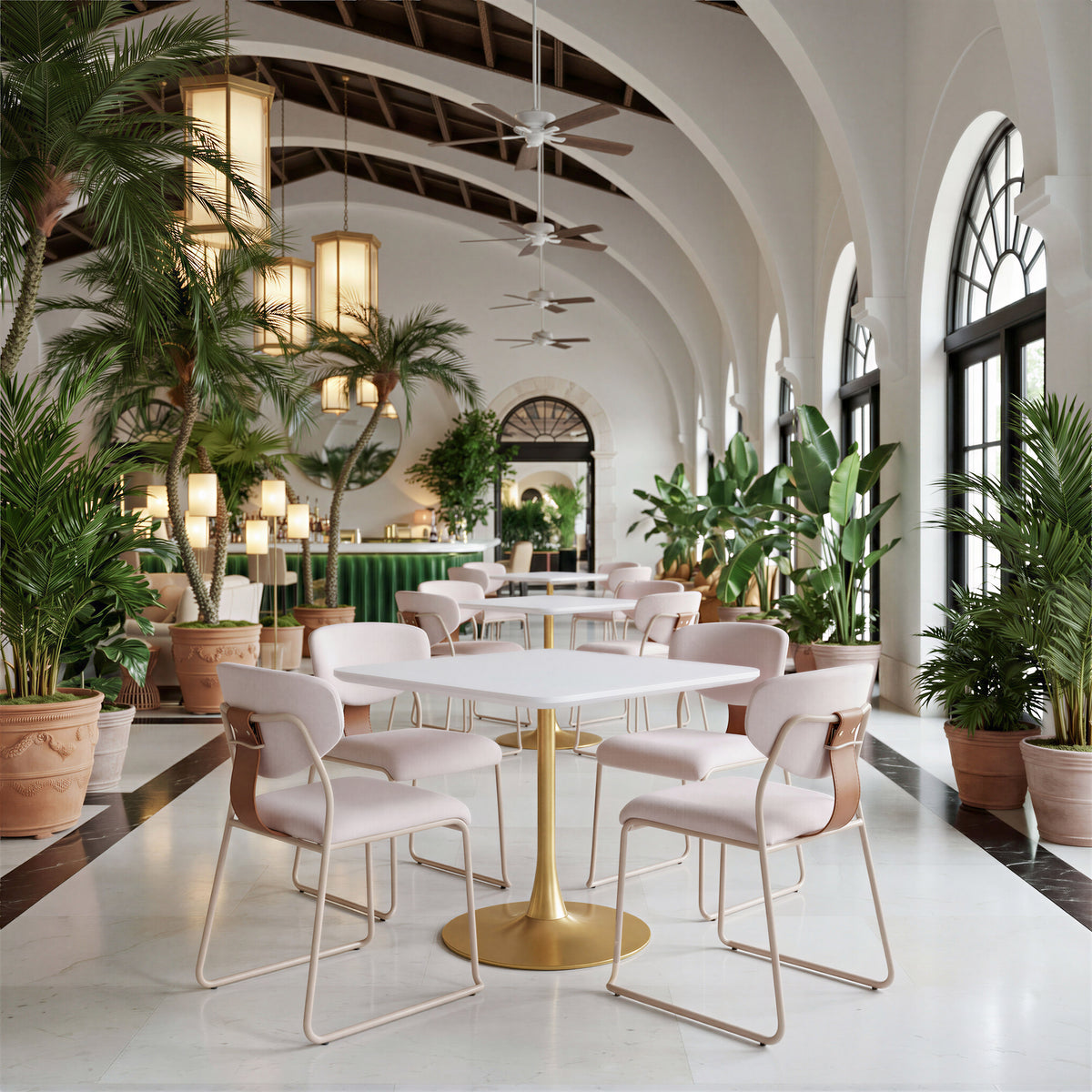 Epas White & Gold Dining Table
