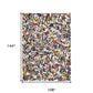 White Abstract Non Skid Area Rug | 9' x 13'. Contemporary design with bold abstract patterns and non-skid functionality.