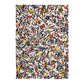 White Abstract Non Skid Area Rug | 9' x 13' with bold contemporary design and vibrant colors.