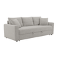 Connie Beige Boucle Sleeper Sectional Sofa – 89” Pull-Out Sofa Bed with Pillows