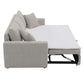 Connie Beige Boucle Sleeper Sectional Sofa – 89” Pull-Out Sofa Bed with Pillows in sleeper position.