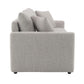 Connie Beige Boucle Sleeper Sectional Sofa – 89” Pull-Out Sofa Bed with Pillows side view showing plush boucle upholstery and cushions.