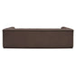 83.5" Cool Brown Top Grain Leather Sofa | Modern Rectilinear 3-Seater Sofa back view showcasing tufted design and premium leather.
