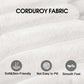 Corduroy fabric showcasing soft and skin-friendly texture, resistant to pilling, with a smooth feel for comfort.
