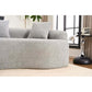 Curved Compression Foam Sectional Sofa – 110” Modular Chenille Couch (Sleeper Style) in a cozy living room setting.