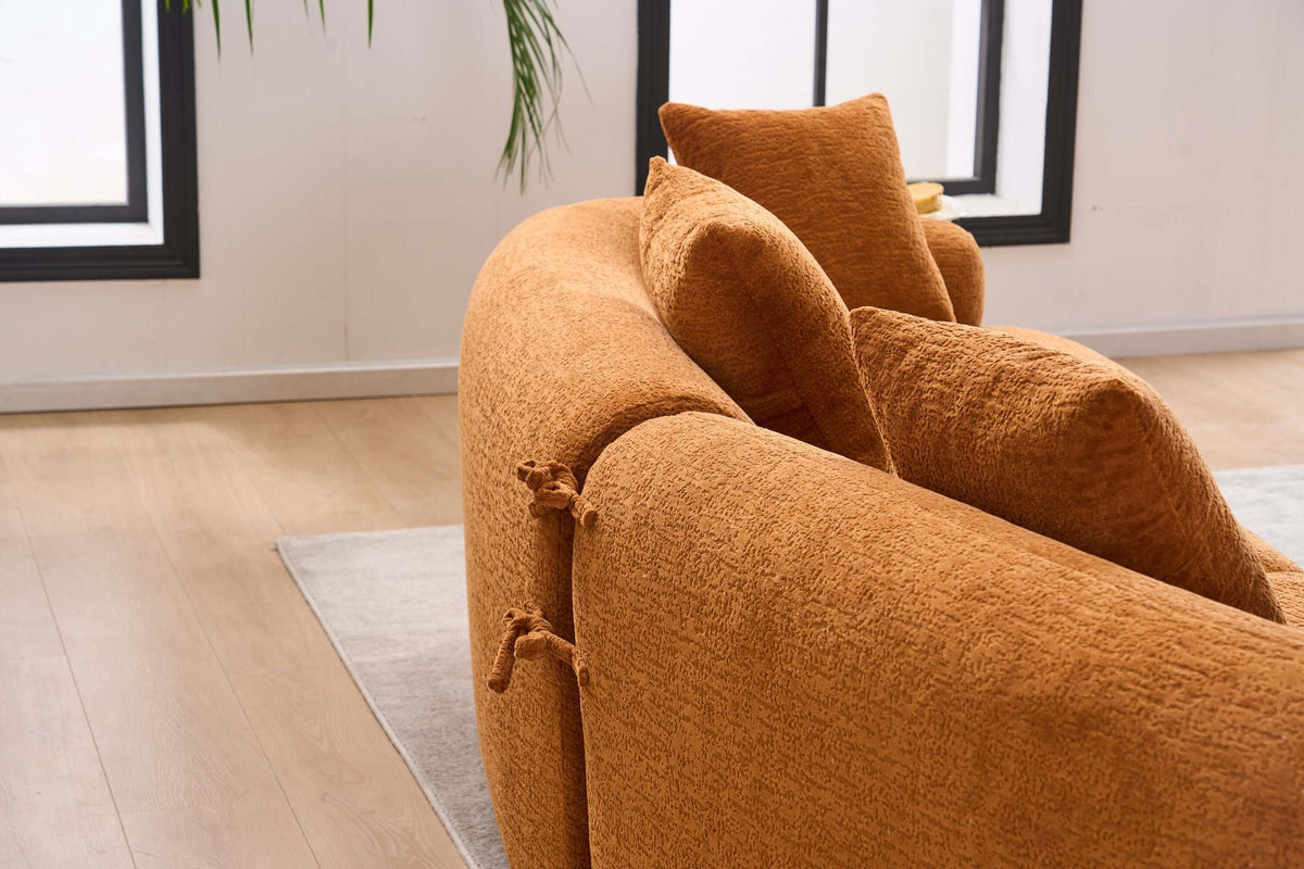 Curved Compression Foam Sectional Sofa