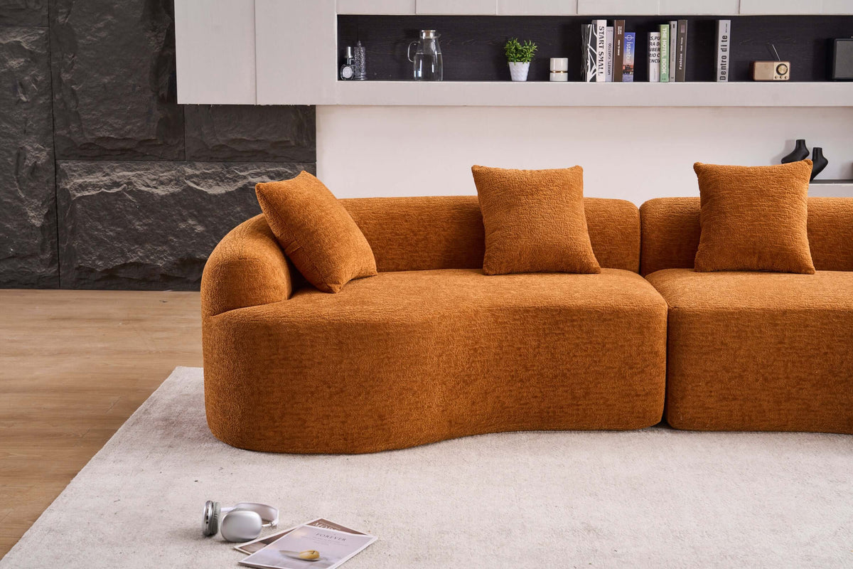 Curved Compression Foam Sectional Sofa