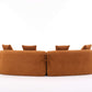 Curved Compression Foam Sectional Sofa – 110” Modular Chenille Couch (Sleeper Style) in a cozy, rounded design.