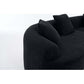 Curved Compression Foam Sectional Sofa – 110” Modular Chenille Couch (Sleeper Style) soft curves and plush black upholstery.