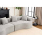 Curved Compression Foam Sectional Sofa – 110” Modular Chenille Couch (Sleeper Style) in light gray with plush cushions.