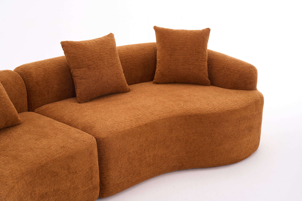 Curved Compression Foam Sectional Sofa