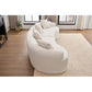 Curved Compression Foam Sectional Sofa – 110” Modular Chenille Couch (Sleeper Style) in a stylish living room setting.