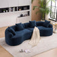 Curved Compression Foam Sectional Sofa – 110” Modular Chenille Couch (Sleeper Style) in a stylish living room setting.