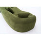 Curved Compression Foam Sectional Sofa – 110” Modular Chenille Couch (Sleeper Style) with soft green upholstery and plush cushions.