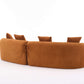 Curved Compression Foam Sectional Sofa – 110” Modular Chenille Couch (Sleeper Style) with soft curves and plush upholstery.