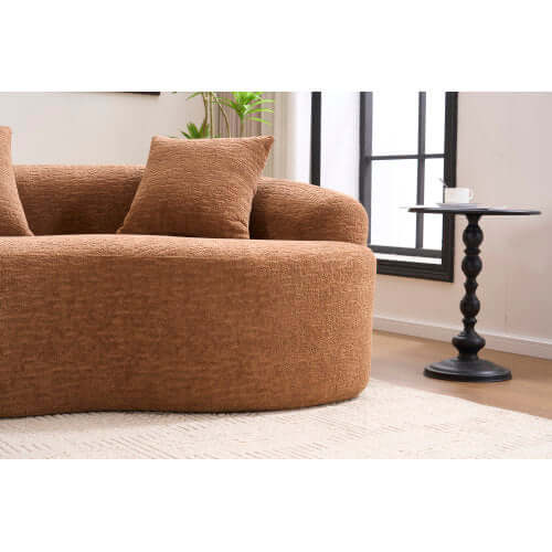 Curved Compression Foam Sectional Sofa – 110” Modular Chenille Couch (Sleeper Style) featuring plush upholstery.