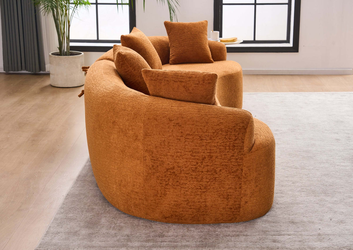Curved Compression Foam Sectional Sofa