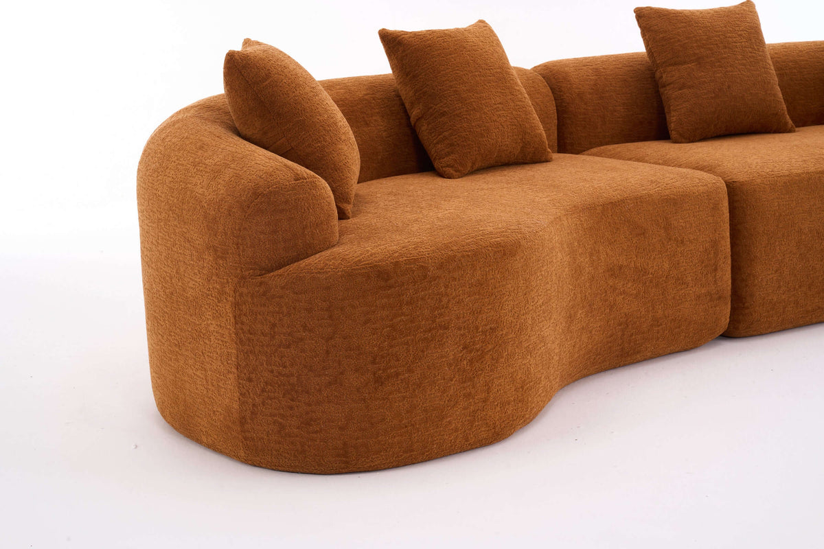 Curved Compression Foam Sectional Sofa