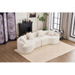 Curved Compression Foam Sectional Sofa – 110” Modular Chenille Couch (Sleeper Style) in a modern living room setting.