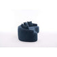 Curved Compression Foam Sectional Sofa – 110” Modular Chenille Couch (Sleeper Style) in blue fabric.