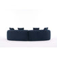 Curved Compression Foam Sectional Sofa – 110” Modular Chenille Couch (Sleeper Style) in a navy color.