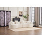 Curved Compression Foam Sectional Sofa – 110” Modular Chenille Couch (Sleeper Style) in a modern living room setting.