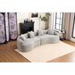 Curved Compression Foam Sectional Sofa – 110” Modular Chenille Couch (Sleeper Style) in a cozy living room setting.