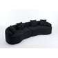 Curved Compression Foam Sectional Sofa – 110” Modular Chenille Couch (Sleeper Style) in sleek black upholstery.
