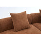 Curved Compression Foam Sectional Sofa – 110” Modular Chenille Couch (Sleeper Style) with plush brown cushion.