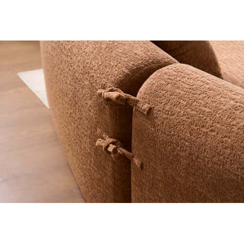 Curved Compression Foam Sectional Sofa – 110” Modular Chenille Couch (Sleeper Style) showing detail of plush upholstery.