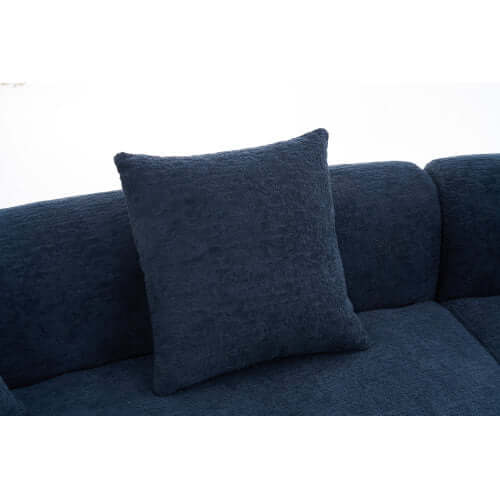 Curved Compression Foam Sectional Sofa – 110” Modular Chenille Couch (Sleeper Style) with plush cushion detail.