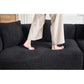 Curved Compression Foam Sectional Sofa – 110” Modular Chenille Couch (Sleeper Style) with soft fabric and cozy texture.