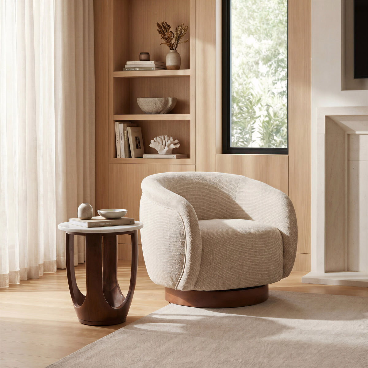 Vinta Beige Swivel Chair