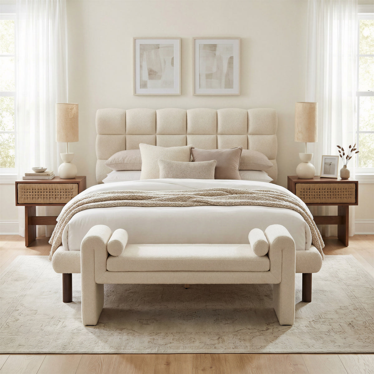 Placid Beige Queen Bed