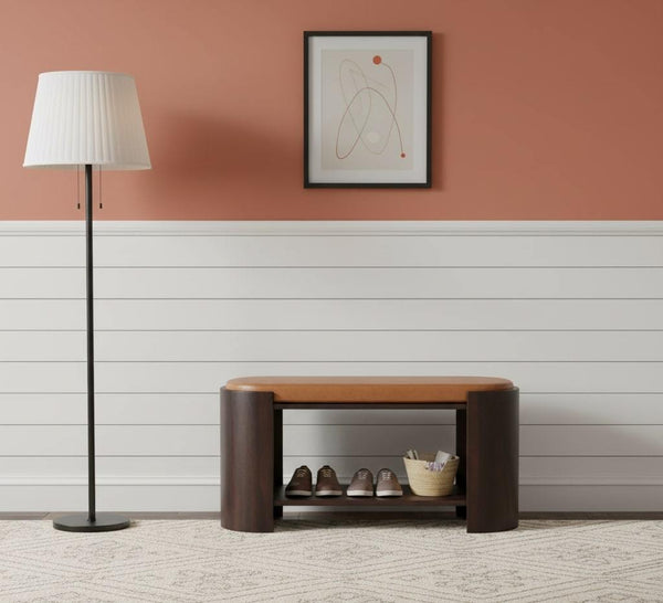 Arcus Solid Mango Wood Shoe Bench – 35.4