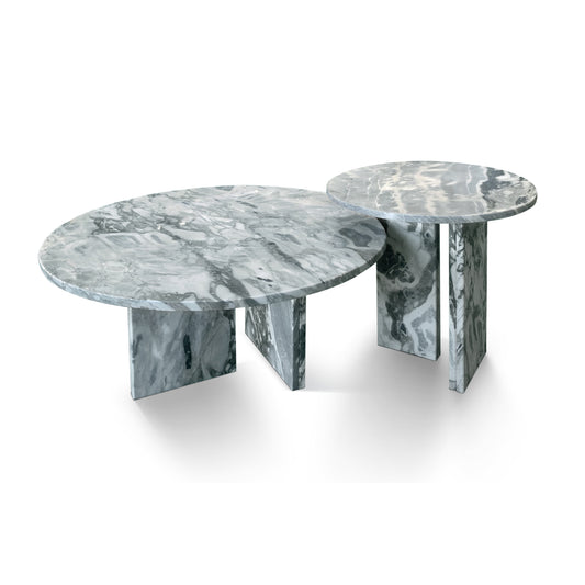 Wynn Marble Coffee Table Set in Blue Gray