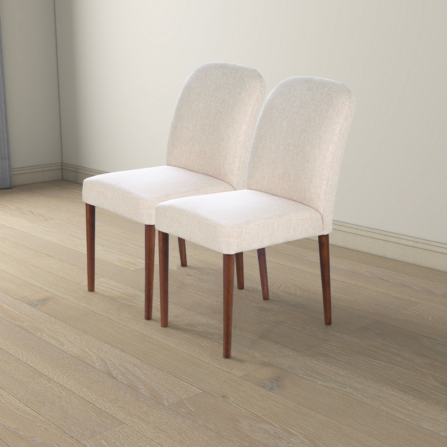 Capri Beige Linen Blend Dining Chair – 24.6" Mid-Century Modern Dining Chair