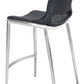 Ace Counter Stool (Set of 2) in Black & Silver