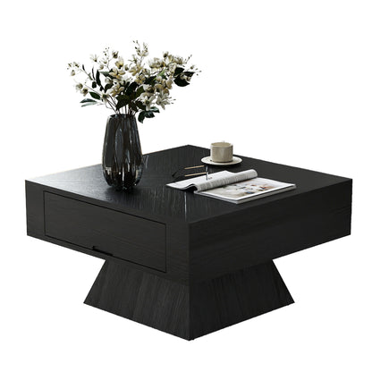 Hendricks Black Solid Wood & MDF Coffee Table – 31.5" Square Coffee Table