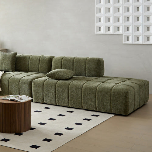 Modern Tufted Modular Sofa 143" – 3-Piece Configurable Sectional Couch (2 Colors) in a stylish living room setting.