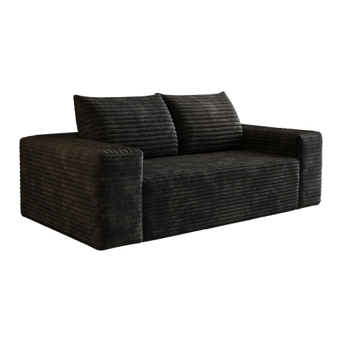 Modern Corduroy Deep Seat Loveseat Sofa – Comfy Couch (4 Colors and 3 Sizes)