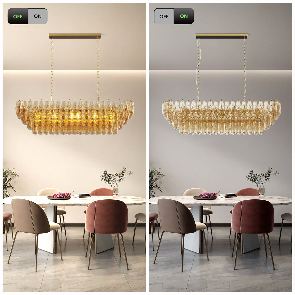 Mila Smoke Glass Chandelier