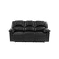Brennan Black Bonded Leather Reclining Sofa