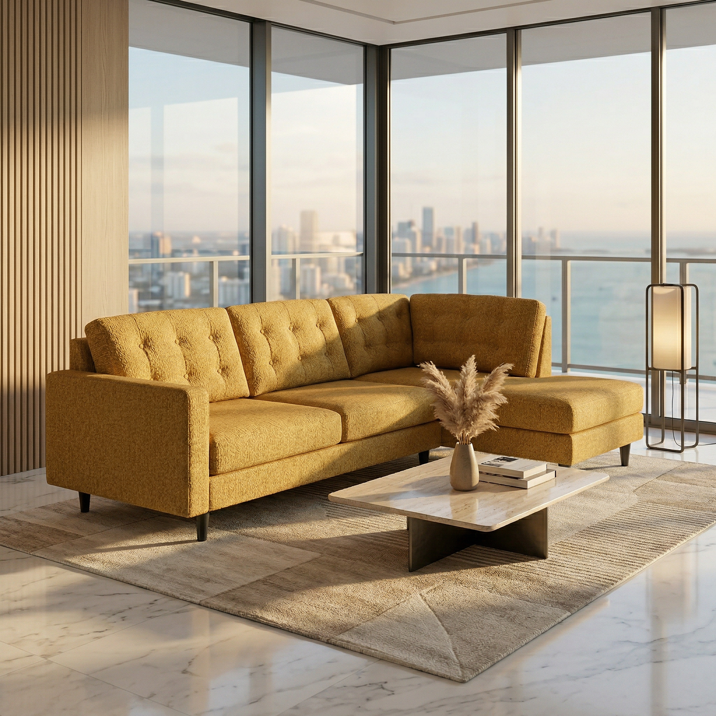 Talmadge L-Shaped Sectional Sofa – Made in USA, 2 Fabric Options