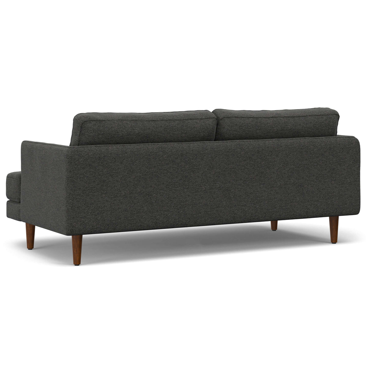 Livingston MCM Styled Fabric Sofa Loveseat, Charcoal Gray 76" - Revel Sofa 